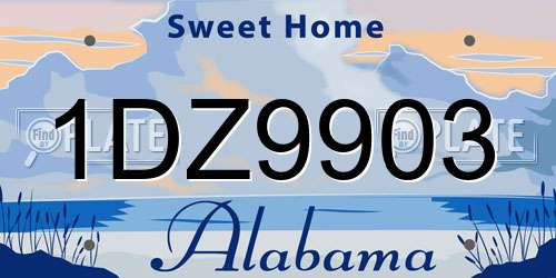 1DZ9903 Alabama License Plate