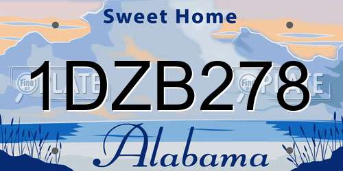 1DZB278 Alabama License Plate