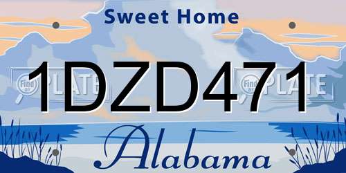 1DZD471 Alabama License Plate