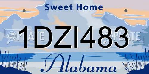 1DZI483 Alabama License Plate