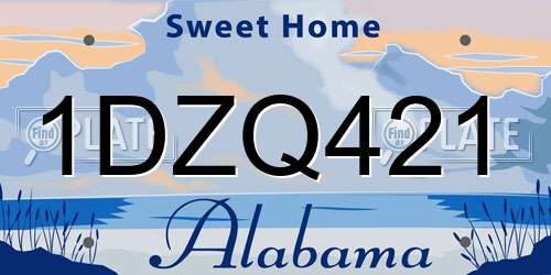 1DZQ421 Alabama License Plate