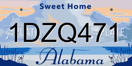 1DZQ471 Alabama License Plate