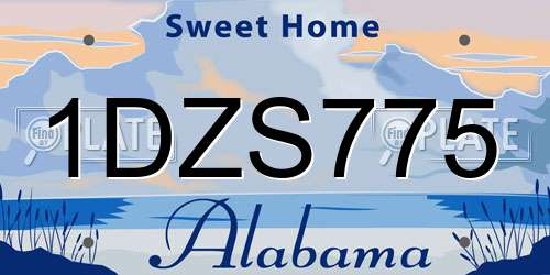 1DZS775 Alabama License Plate