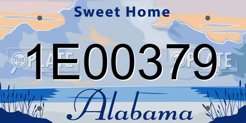 1E00379 Alabama License Plate