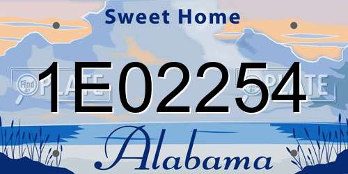 1E02254 Alabama License Plate