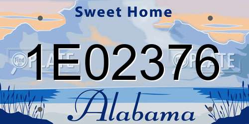 1E02376 Alabama License Plate