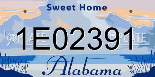1E02391 Alabama License Plate