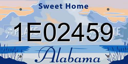 1E02459 Alabama License Plate
