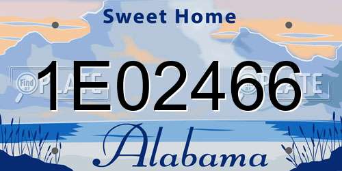 1E02466 Alabama License Plate