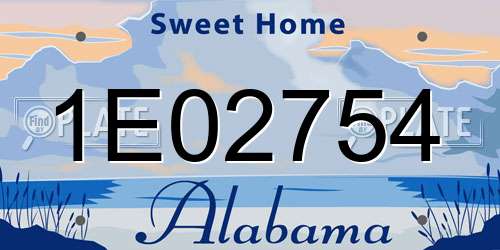 1E02754 Alabama License Plate