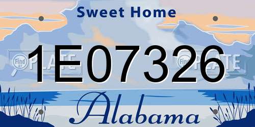 1E07326 Alabama License Plate