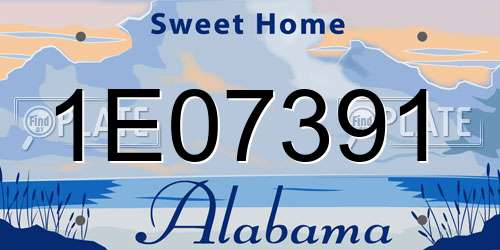 1E07391 Alabama License Plate