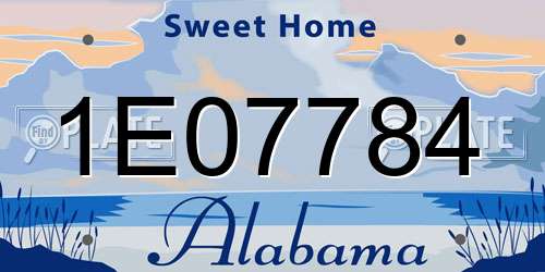 1E07784 Alabama License Plate