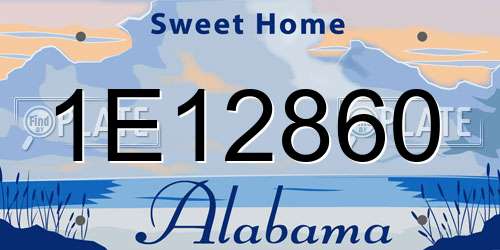 1E12860 Alabama License Plate