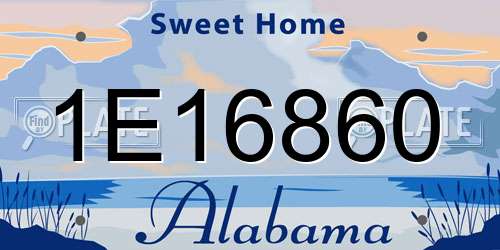 1E16860 Alabama License Plate