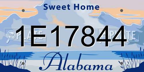 1E17844 Alabama License Plate
