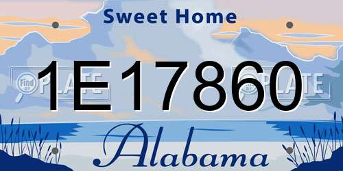 1E17860 Alabama License Plate