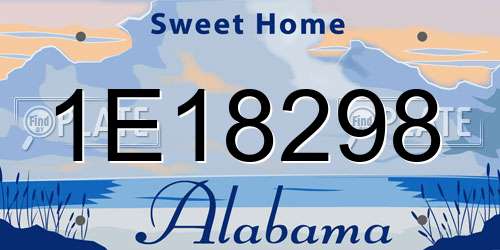 1E18298 Alabama License Plate