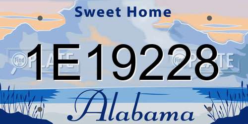 1E19228 Alabama License Plate