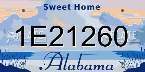1E21260 Alabama License Plate