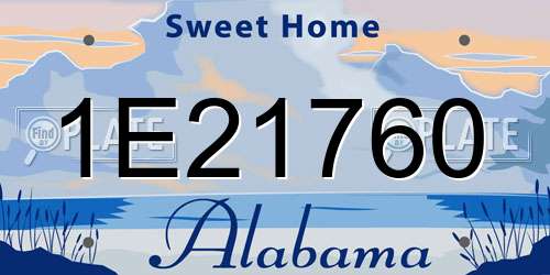 1E21760 Alabama License Plate