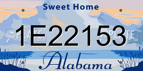 1E22153 Alabama License Plate