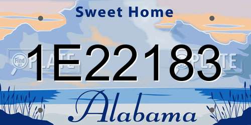 1E22183 Alabama License Plate