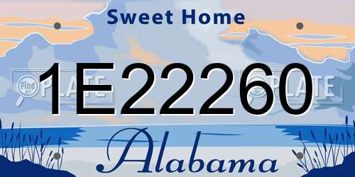 1E22260 Alabama License Plate