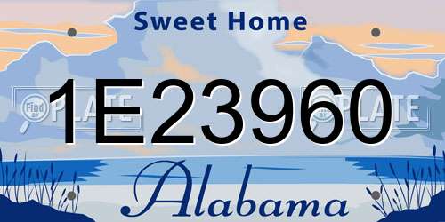 1E23960 Alabama License Plate