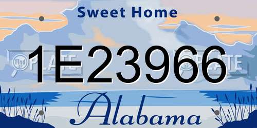 1E23966 Alabama License Plate