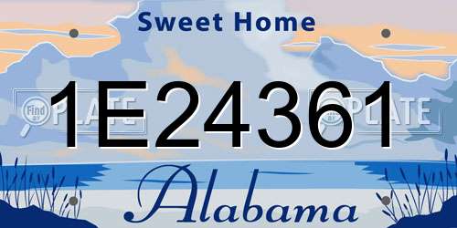 1E24361 Alabama License Plate