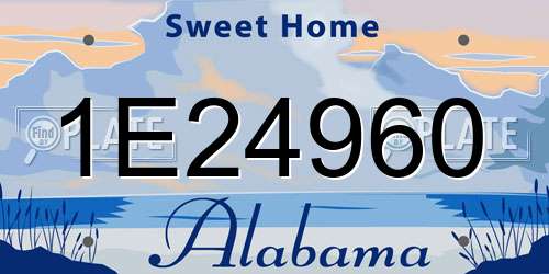 1E24960 Alabama License Plate