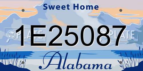 1E25087 Alabama License Plate