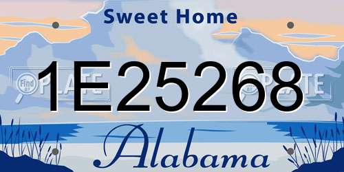 1E25268 Alabama License Plate