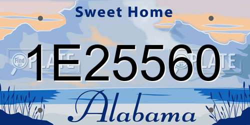 1E25560 Alabama License Plate