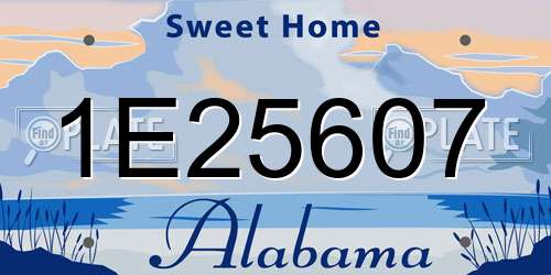 1E25607 Alabama License Plate