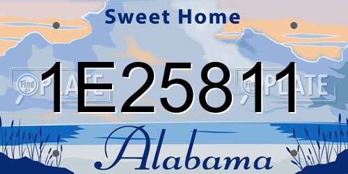 1E25811 Alabama License Plate