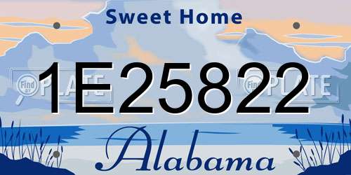 1E25822 Alabama License Plate