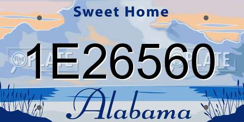 1E26560 Alabama License Plate