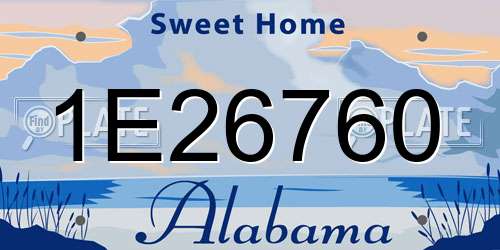 1E26760 Alabama License Plate