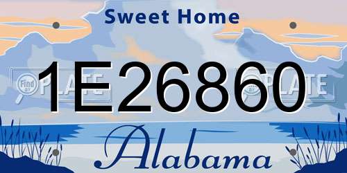 1E26860 Alabama License Plate