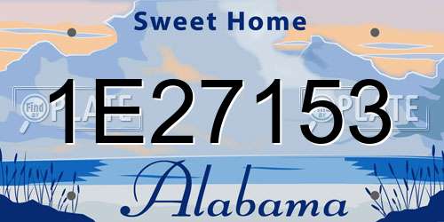 1E27153 Alabama License Plate