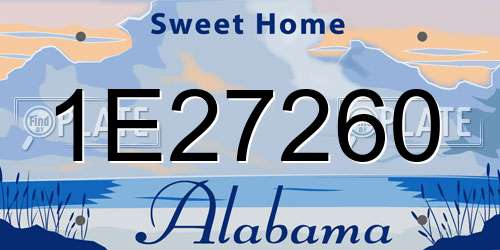 1E27260 Alabama License Plate