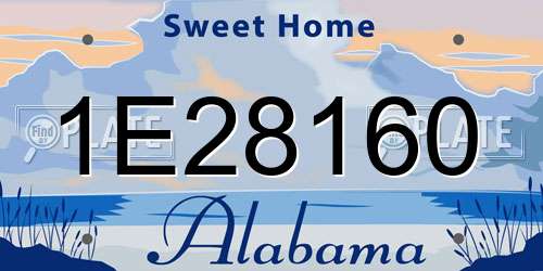1E28160 Alabama License Plate