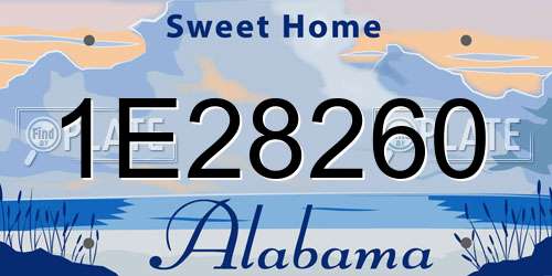 1E28260 Alabama License Plate