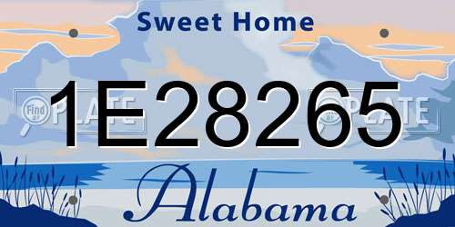 1E28265 Alabama License Plate
