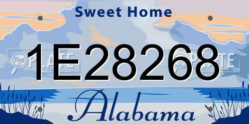 1E28268 Alabama License Plate