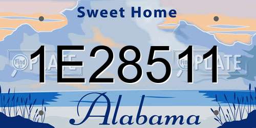 1E28511 Alabama License Plate