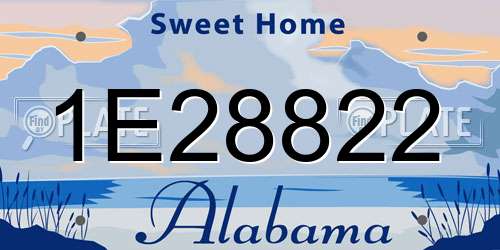 1E28822 Alabama License Plate