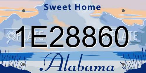 1E28860 Alabama License Plate